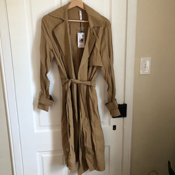 mango belt flowy trench